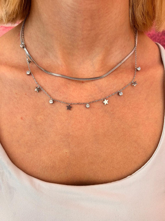 COLLANA STELLINE E PUNTO LUCE